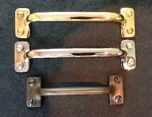 Window Sash Bar Lift Handles in Brass & Polished Nickel